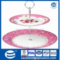 2pcs cake stand with 10.5" ceramic plate and 7.5" dessert plate wedding cake stand
